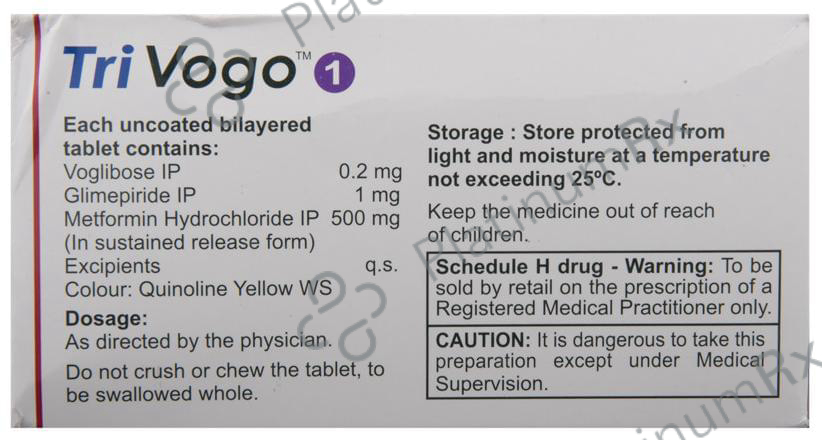 Trivogo 1/500/0.2mg Tablet SR 10s