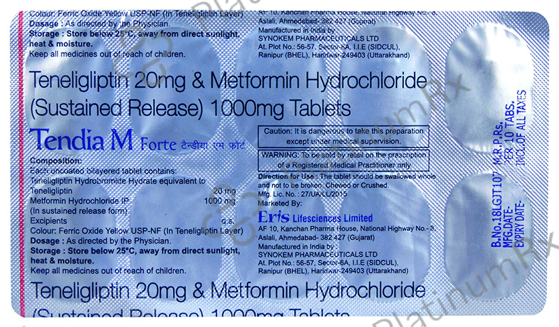Tendia M Forte 20/1000mg Tablet SR 15s
