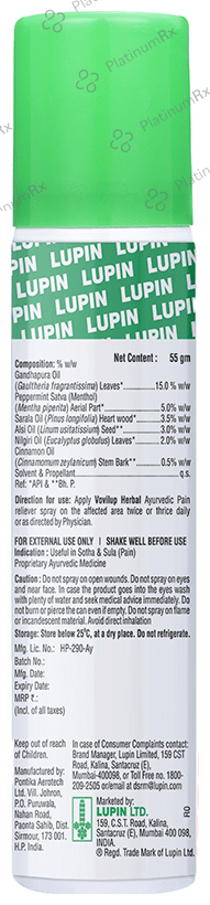 Vovilup Herbal Ayurvedic Pain Reliever Spray