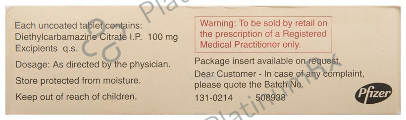 Hetrazan 100mg Tablet 30s
