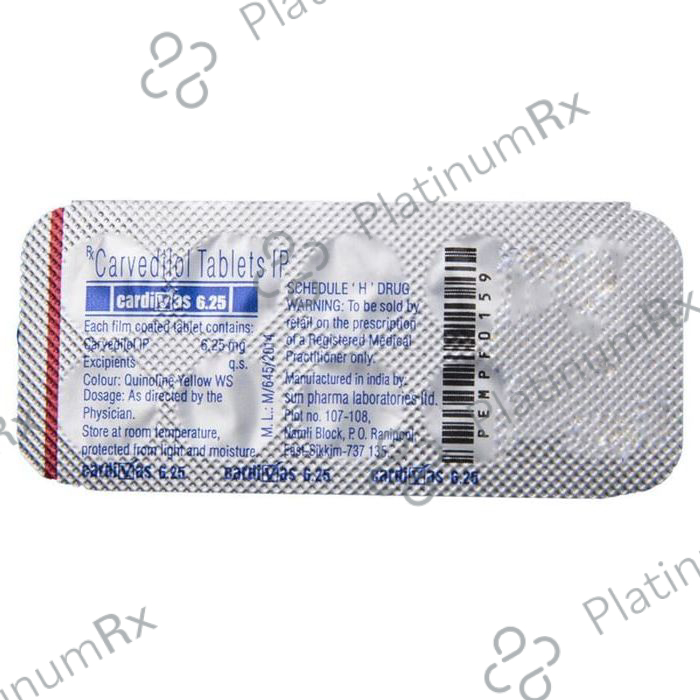 Cardivas 6.25mg Tablet 10s
