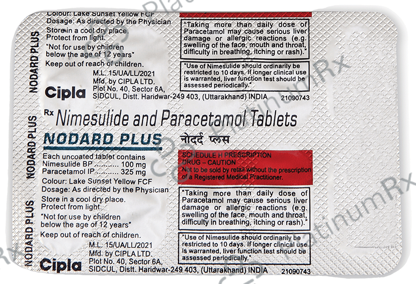Nodard Plus 100/325mg Tablet 10s
