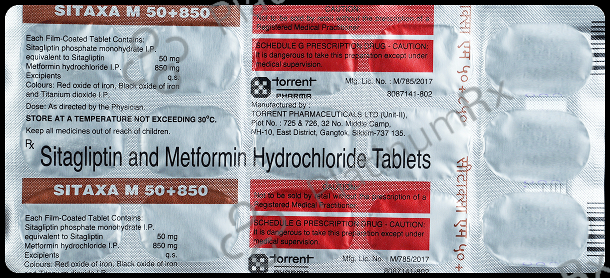Sitaxa M 50/850mg Tablet 15s