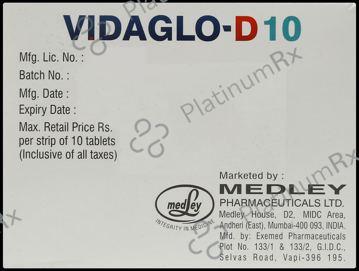 Vidaglo D 10/100mg Tablet 10s