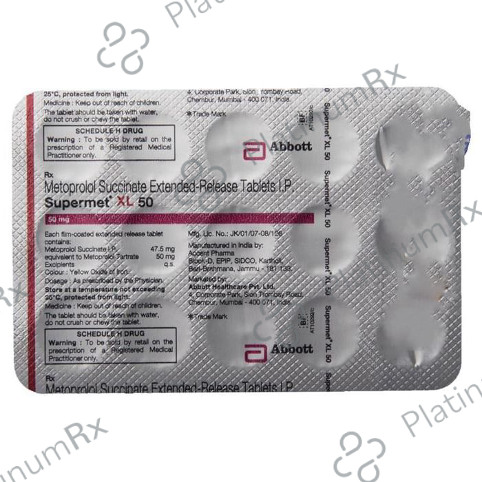 Supermet XL 50mg Tablet 15s