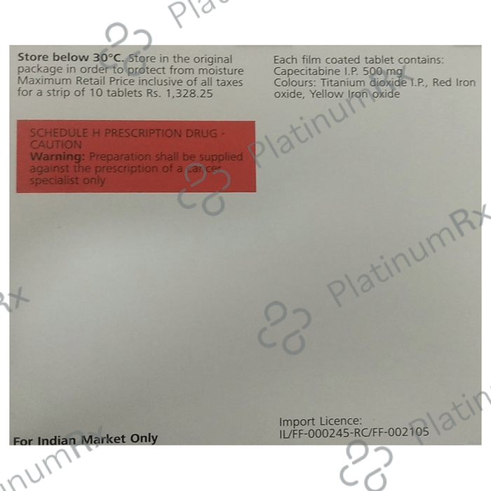 Xeloda 500mg Tablet 10 tablets