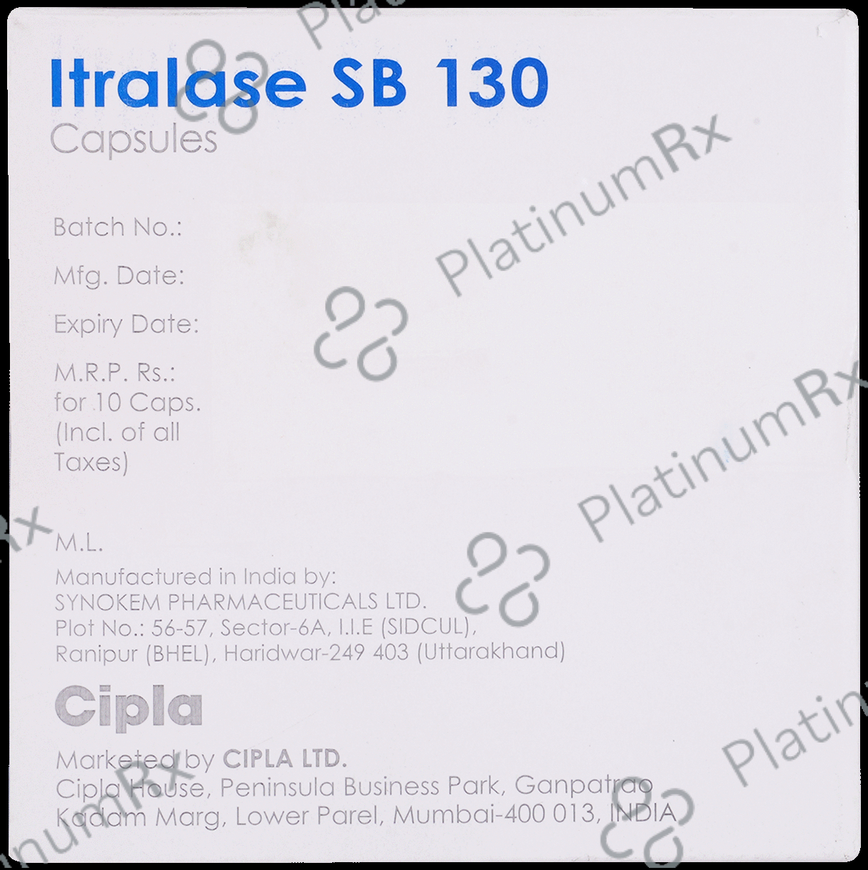 Itralase SB 130mg Capsule 10s