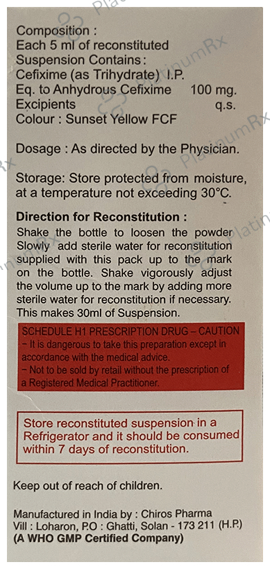 Sprocef 100 Dry Syrup
