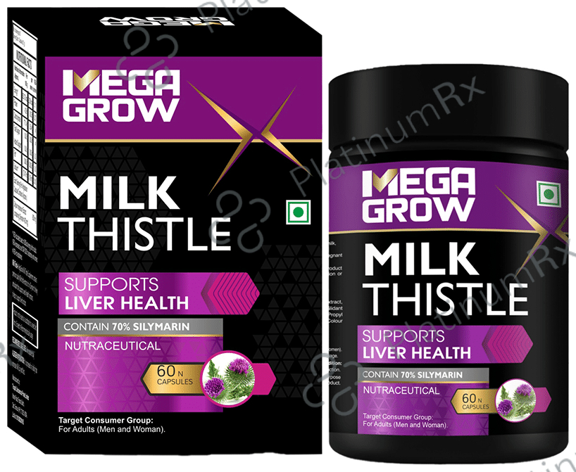 Megagrow Milk Thistle Capsule Support Liver Health & Boost Immunity with Natural Silymarin Extract
