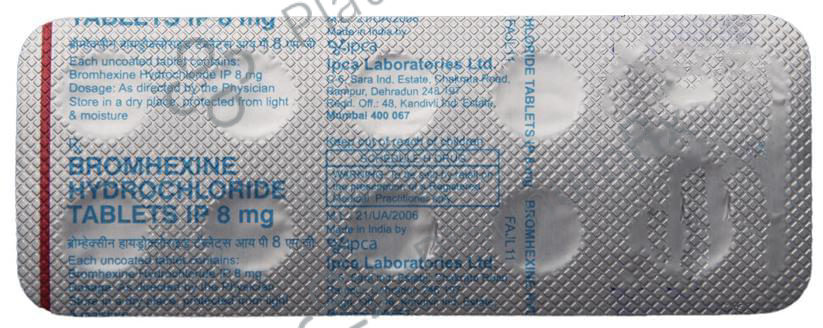 Bromhexine Hydrochloride 8mg Tablet 10s