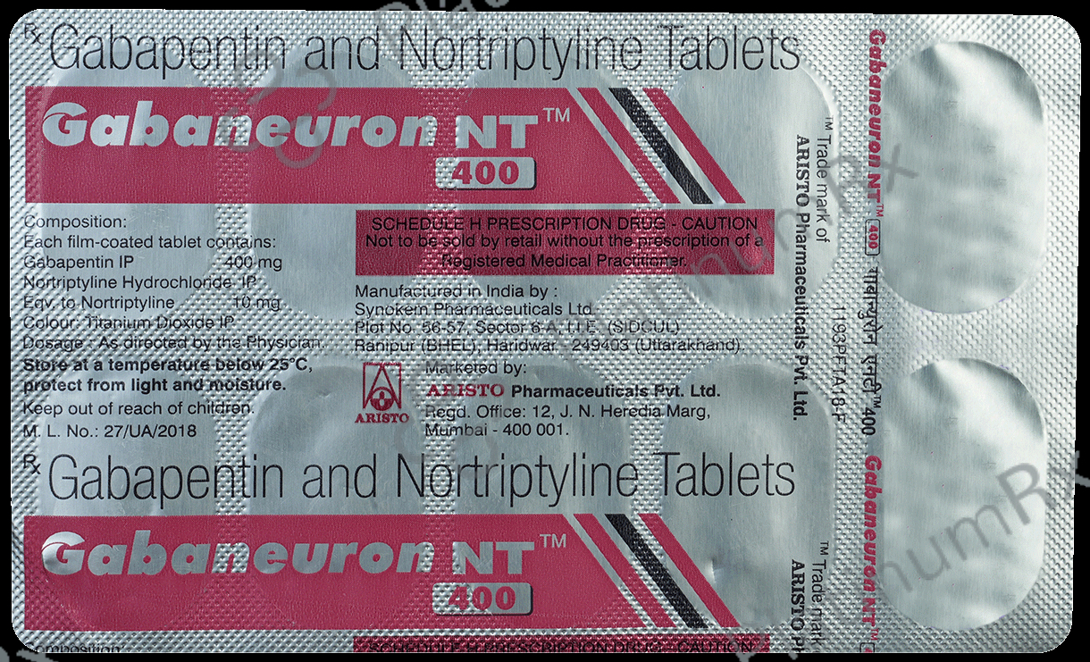 Gabaneuron NT 400/10mg Tablet 10s