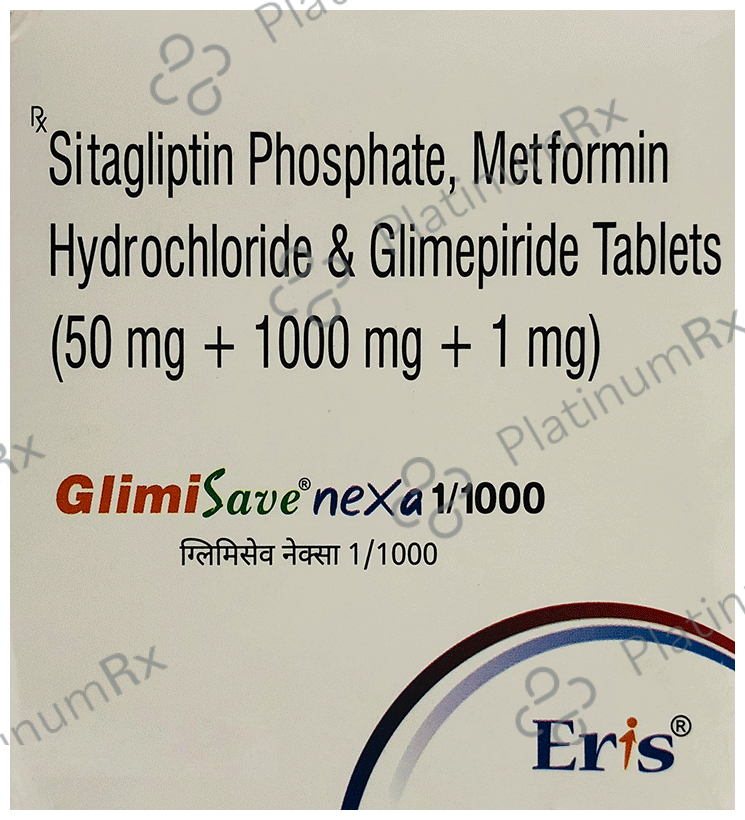Glimisave Nexa 50mg/1mg/1000mg Tablet