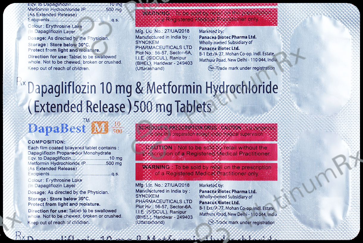 Dapabest M 10mg/500mg Tablet