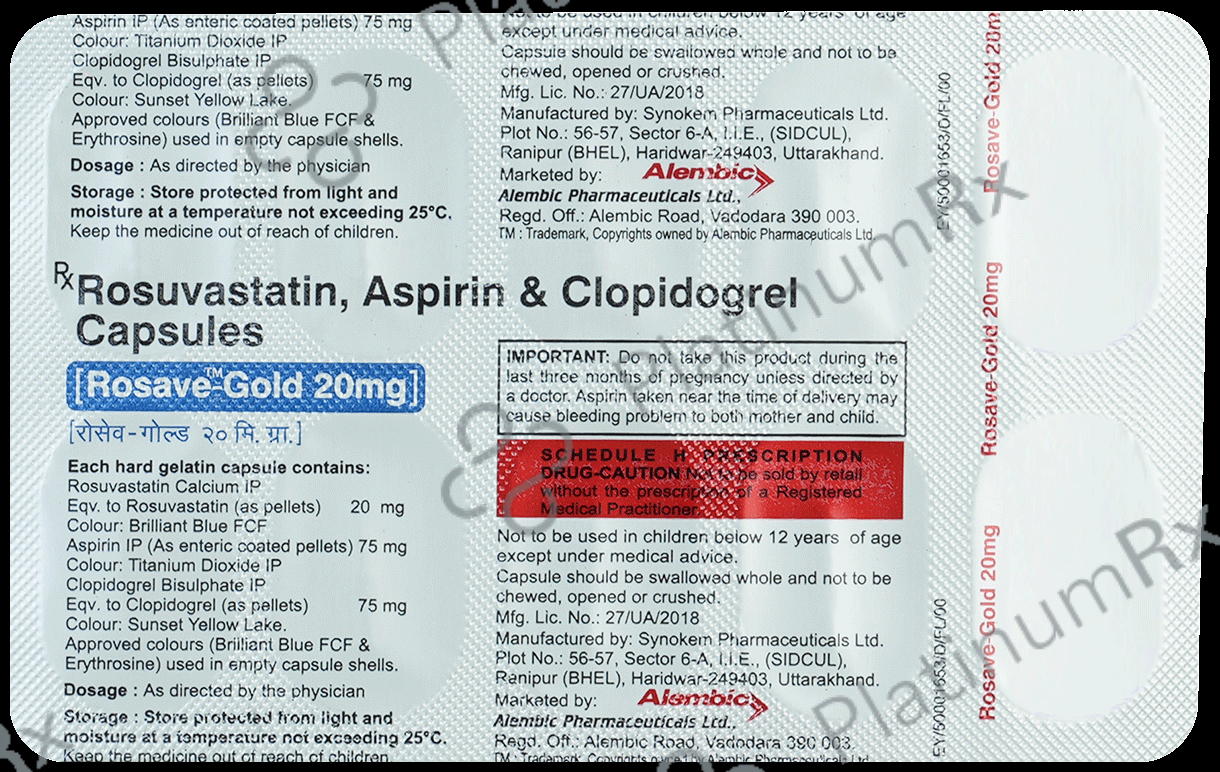 Rosave Gold 20/75/75mg Capsule 10s
