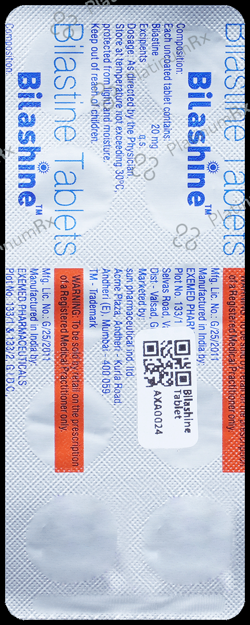 Bilashine 20mg Tablet 10s
