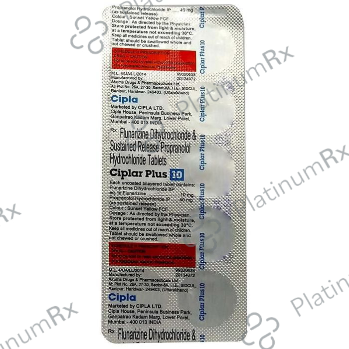 Ciplar Plus 40/10mg Tablet SR 10s