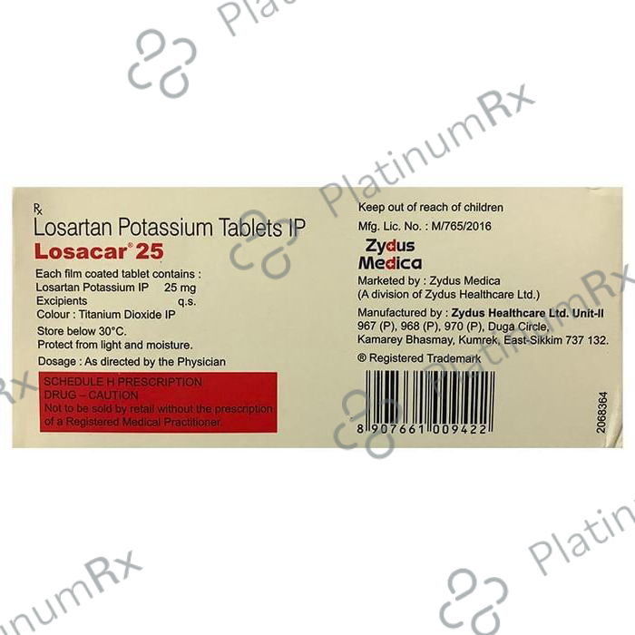 Losacar 25mg Tablet 15s