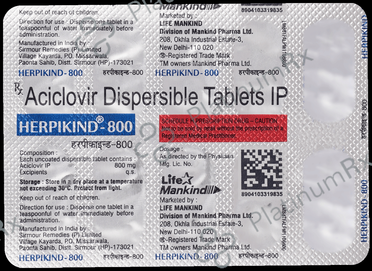 Herpikind 800mg Tablet 10s
