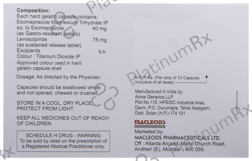 Esofine LS 75/40mg Capsule SR 10s