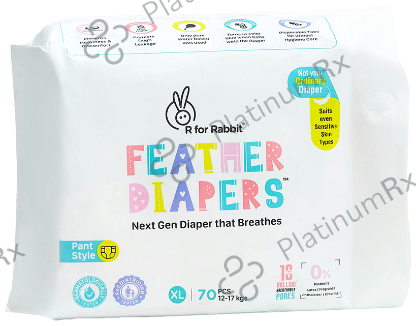 R for Rabbit Feather Pant Style Diapers XL 70 diapers