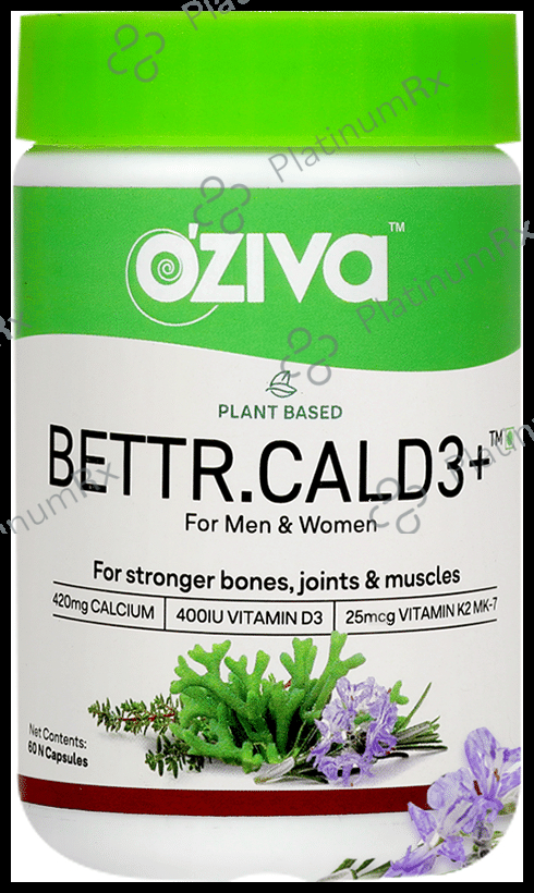 Oziva Plant Based Bettr.CalD3+ Capsule for Stronger Bones, Joints & Muscles