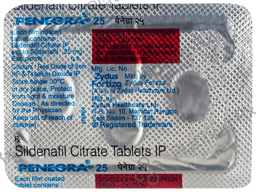 Penegra 25mg Tablet 4s
