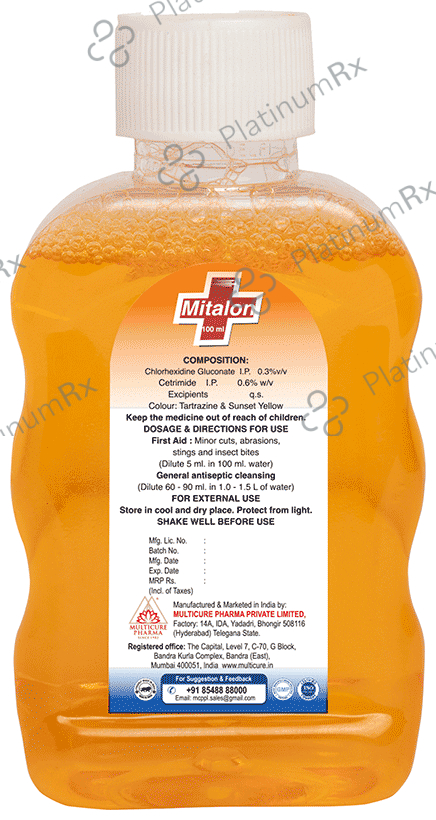 Mitalon Antiseptic Disinfectant Liquid 100 Liquid