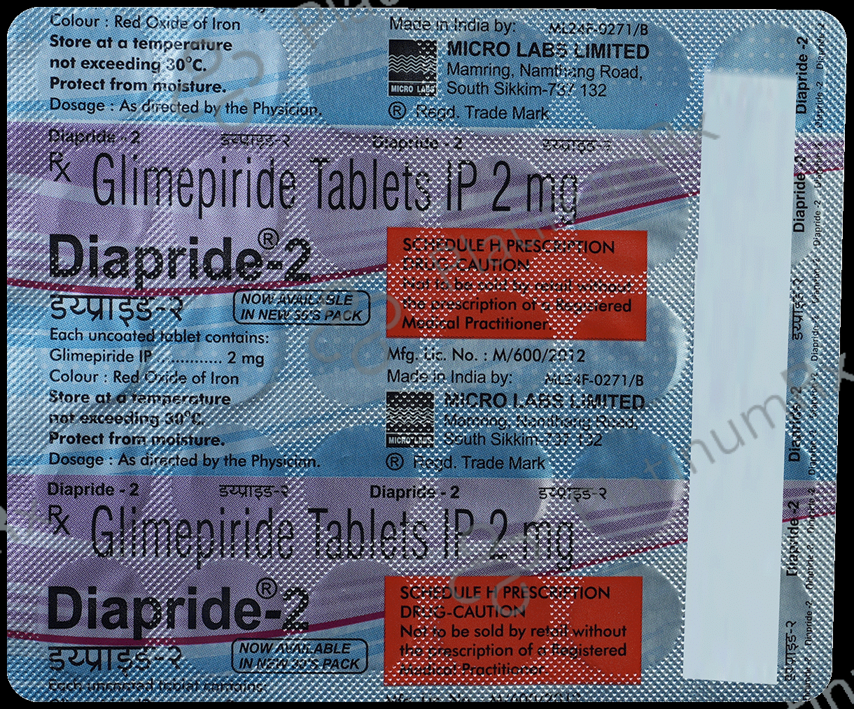 Diapride 2mg Tablet 30s
