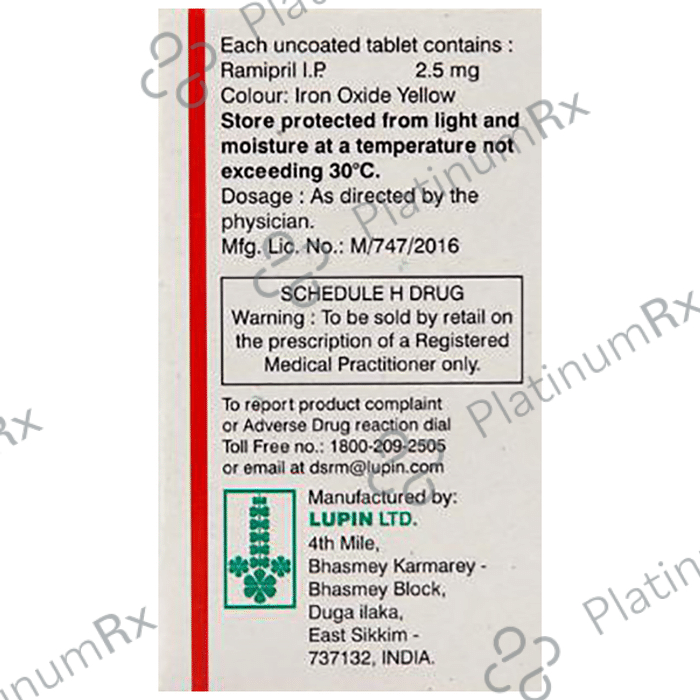 Ramistar 2.5mg Tablet 15s