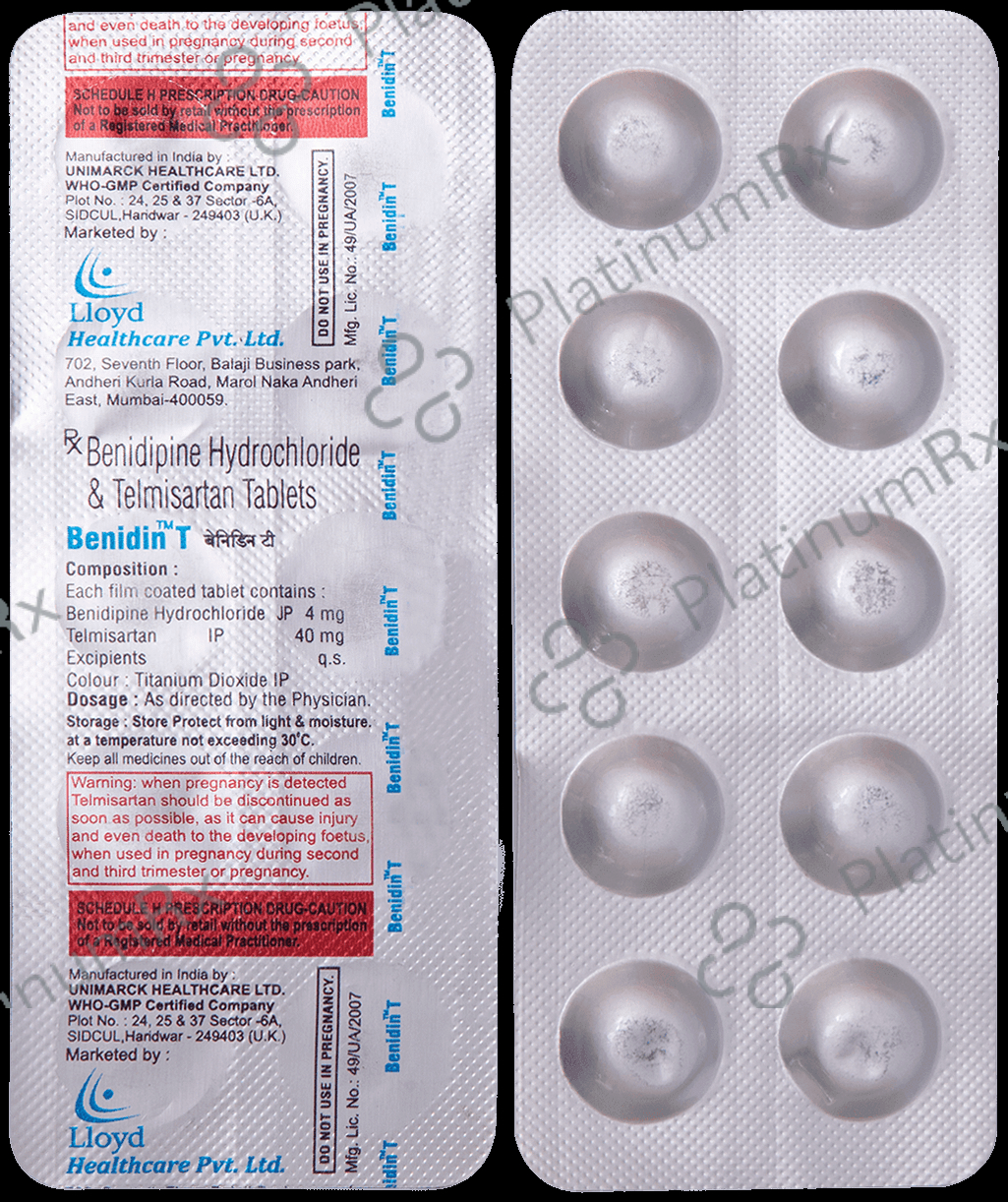 Benidin T 4mg/40mg Tablet