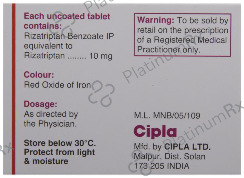 Rizact 10mg Tablet 4s