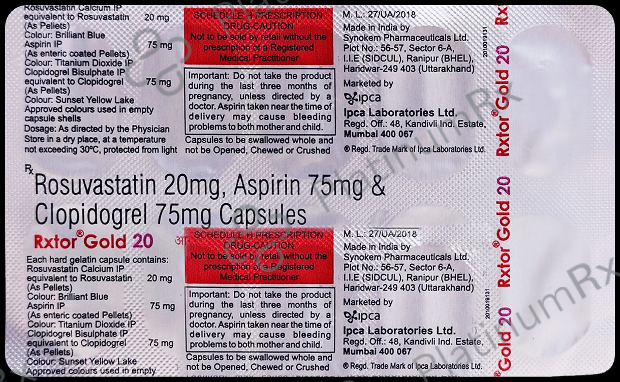 Rxtor Gold 20/75/75mg Capsule 10s