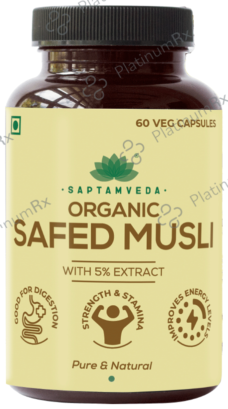 Saptamveda Organic Safed Musli Veg Capsule