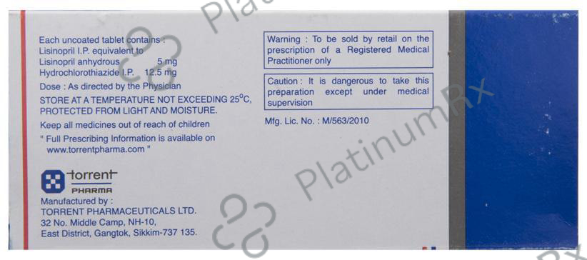 Listril Plus 12.5/5mg Tablet 10s