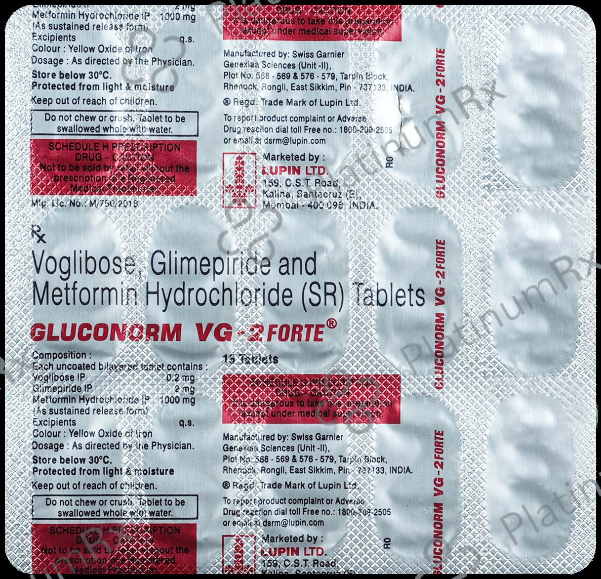 Gluconorm-VG 2 Forte Tablet SR 15s