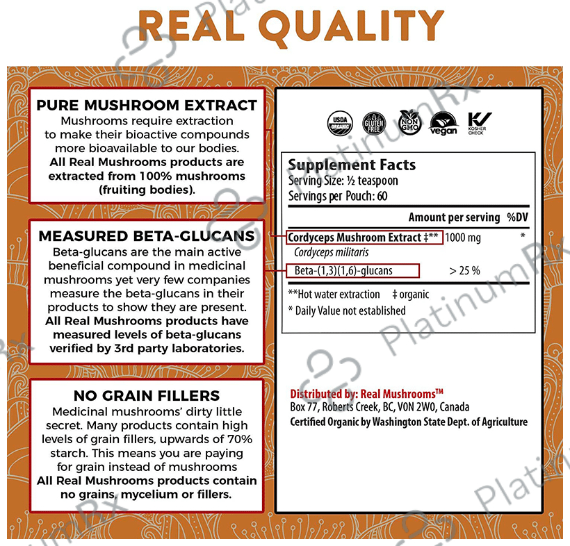Real Mushrooms Cordyceps-M Peak Performance Powder