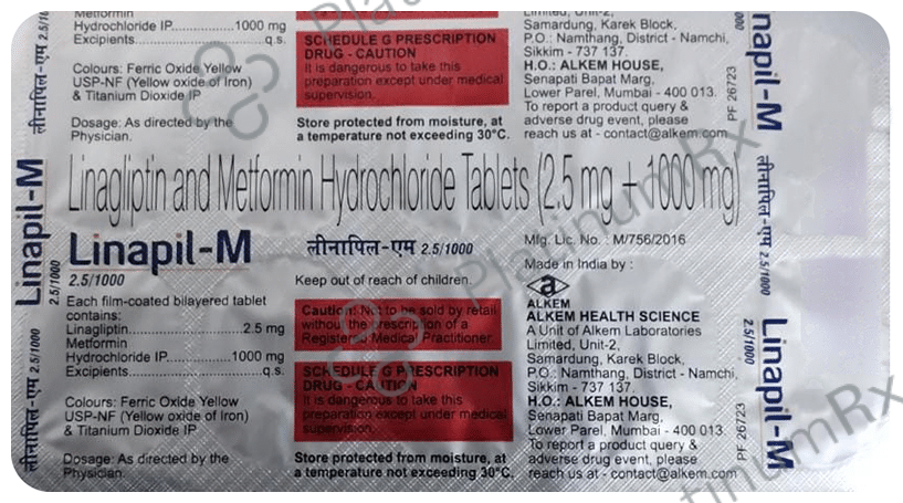 Linapil M 2.5/1000mg Tablet 10s