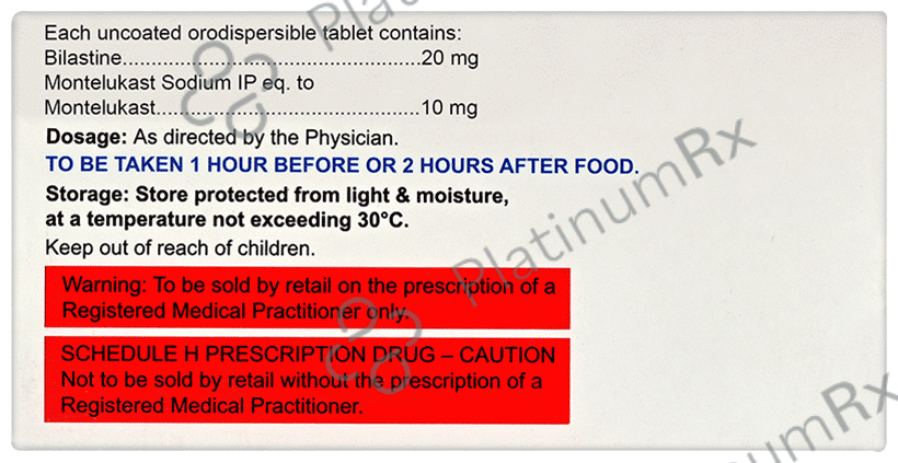 Bilafav M ODT 20/10mg Tablet 10s