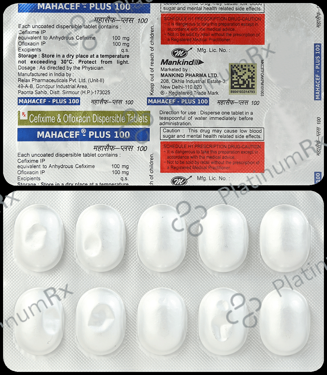 Mahacef Plus 100/100mg Tablet 10s