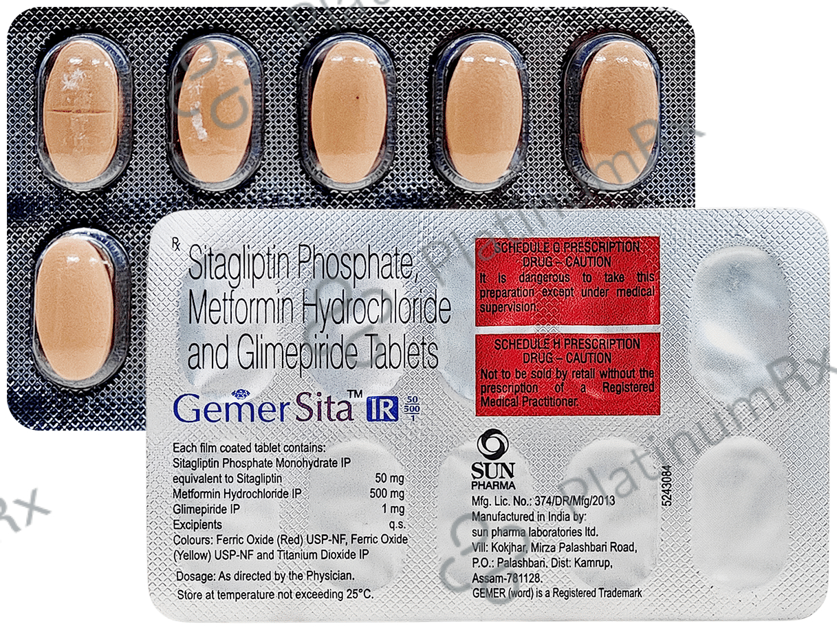 Gemer Sita IR 50/500/1mg Tablet 10s