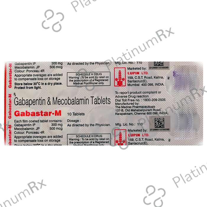 Gabastar-M 300mg/500mcg Tablet