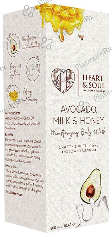 Heart and Soul Avocado, Milk & Honey Moisturising Body Wash