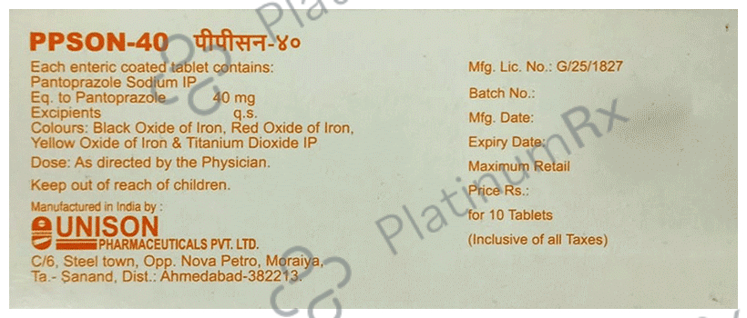 Ppson 40mg Tablet 10s