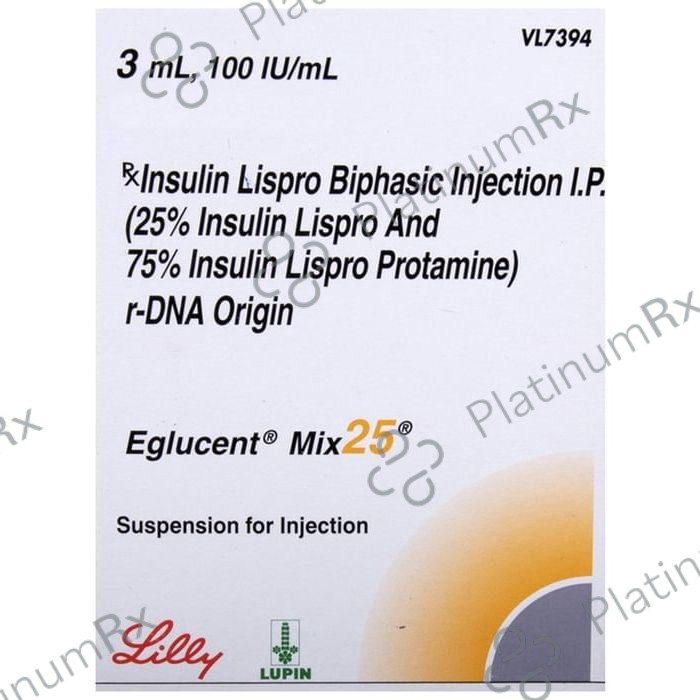 Eglucent Mix 25/75 (100 IU/ml) (1*3ml Refill Cartridge / Injection)