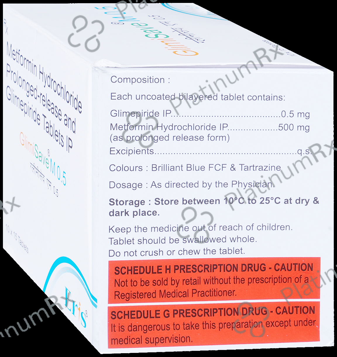 Glimisave M 0.5/500mg Tablet PR 15s