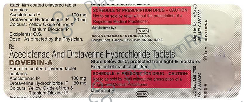 Doverin A 80/100mg Tablet 10s