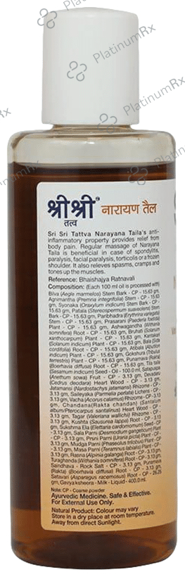 Sri Sri Tattva Narayana Taila - Manages Vata Dosha & Fatigue