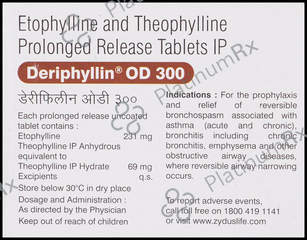 Deriphyllin OD PR 300mg Tablet 15s