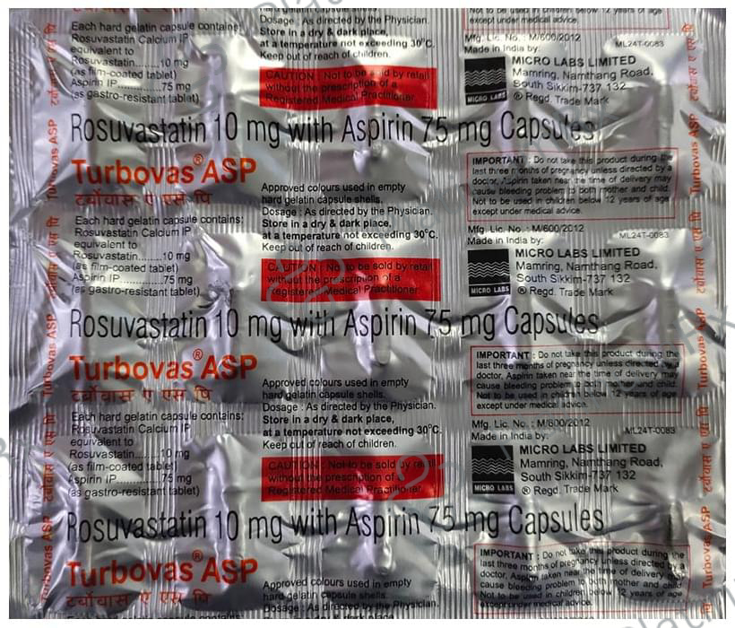 Turbovas ASP 75/10mg Capsule 15s
