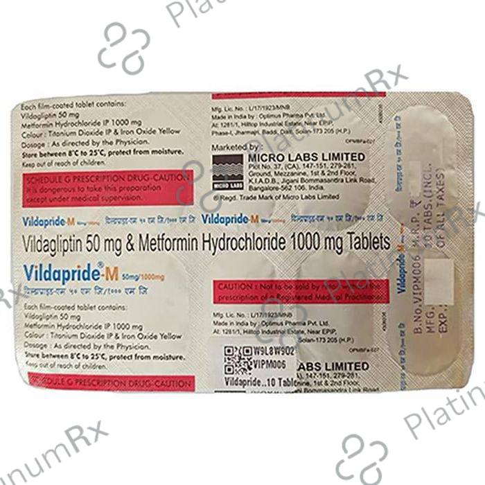 Vildapride M 1000/50mg Tablet 10s
